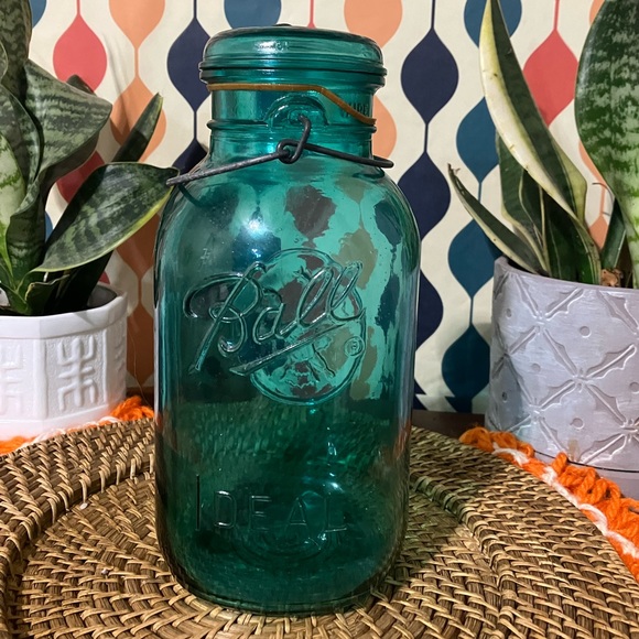 Vintage Blue Ball Ideal Bicentennial Reproduction Glass Jar/Canister - Picture 6 of 16